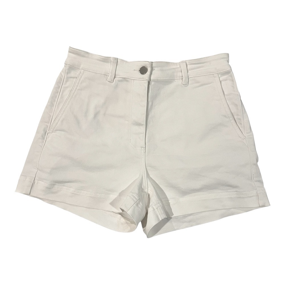 Everlane women’s white denim high waisted shorts size 8